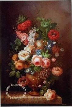 unknow artist Floral, beautiful classical still life of flowers.106 oil painting picture